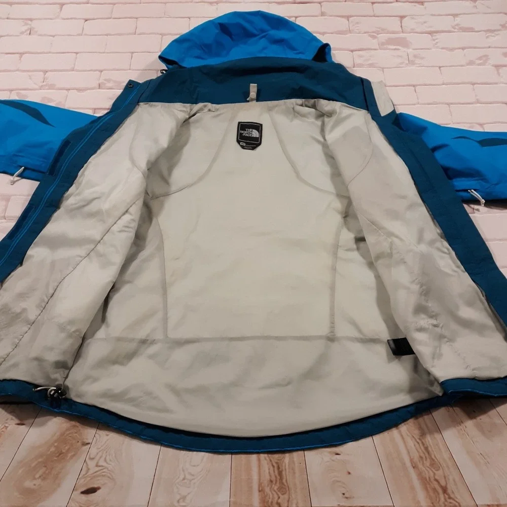 The North Face HyVent Windbreaker Rain Jacket Womens M Full Zip Softshell Blue
